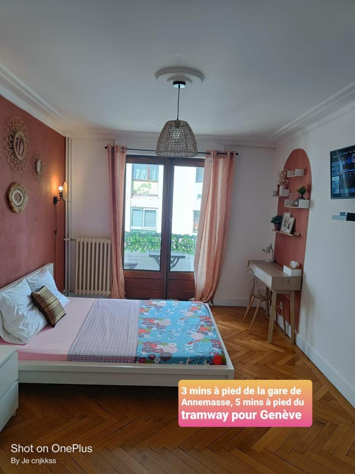 Belle Chambre Avec Balcon Prive - 3 Mins Gare Annemasse - Geneve Acces Direct Apartment Exterior foto